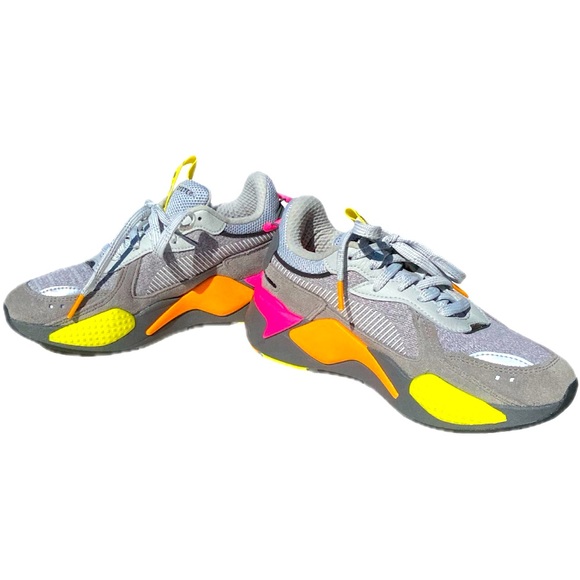 PUMA RS-X Highlighter Jr ‘High Rise Ultra Grey-Flou Pink’ Size 4.5 - Picture 6 of 12
